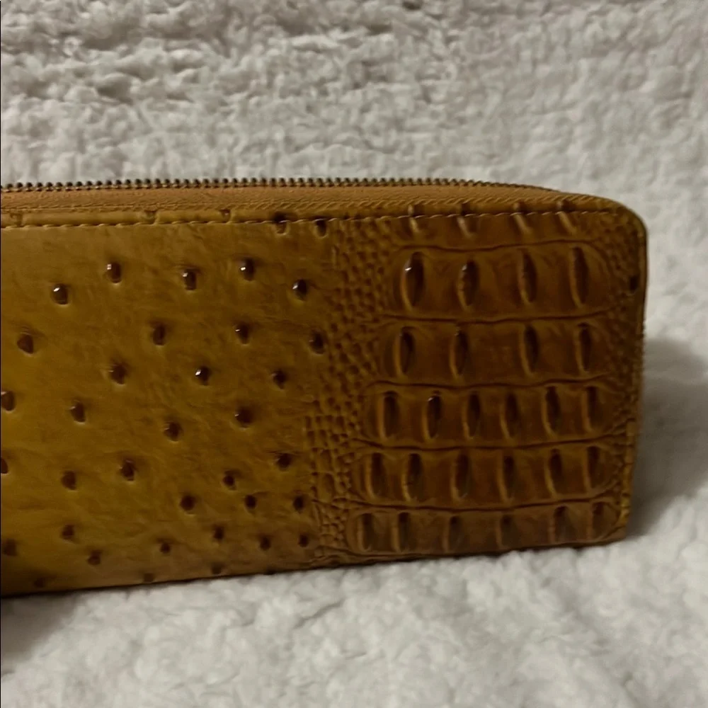 Ostrich Faux leather‎ Brown Textured Wallet